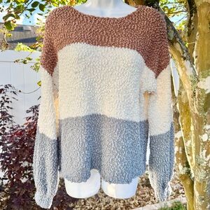 Altar’d State colorblock boucle sweater – size small